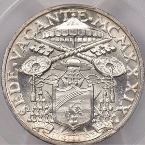 Vatican 1939 10 Lire Eagle Animal Sede Vacante